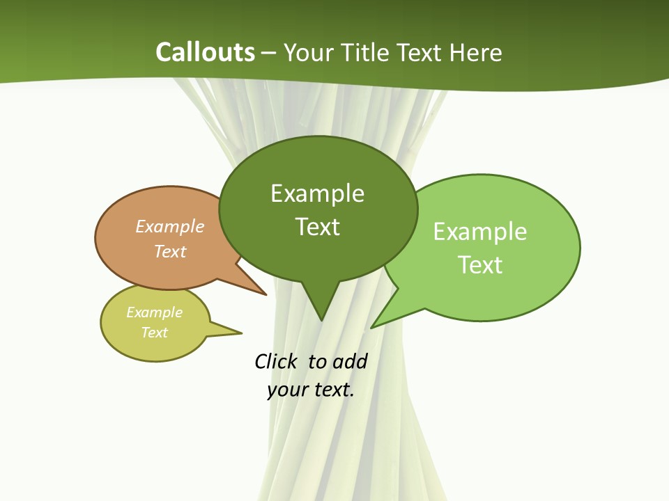 A Bunch Of Green Onions On A White Background PowerPoint Template