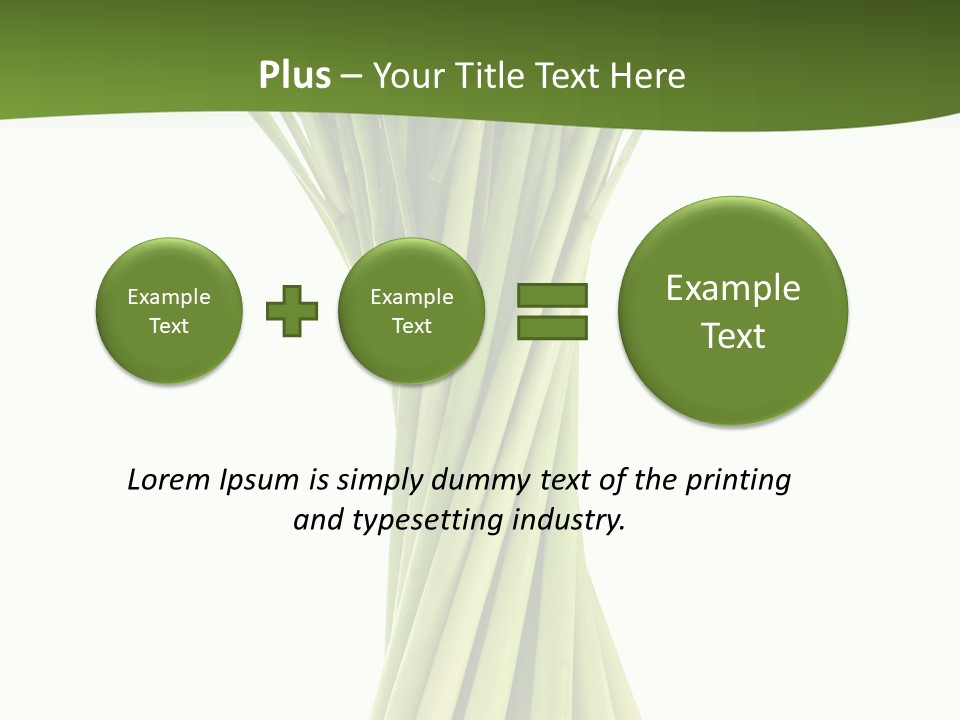 A Bunch Of Green Onions On A White Background PowerPoint Template