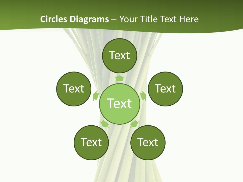 A Bunch Of Green Onions On A White Background PowerPoint Template