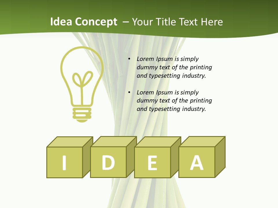 A Bunch Of Green Onions On A White Background PowerPoint Template