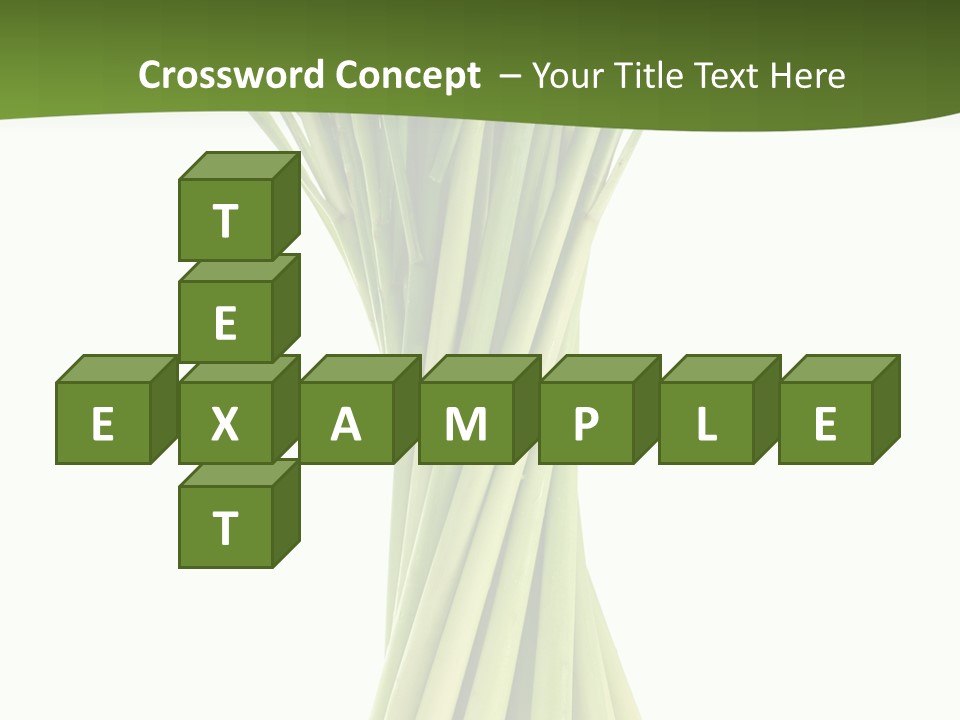 A Bunch Of Green Onions On A White Background PowerPoint Template