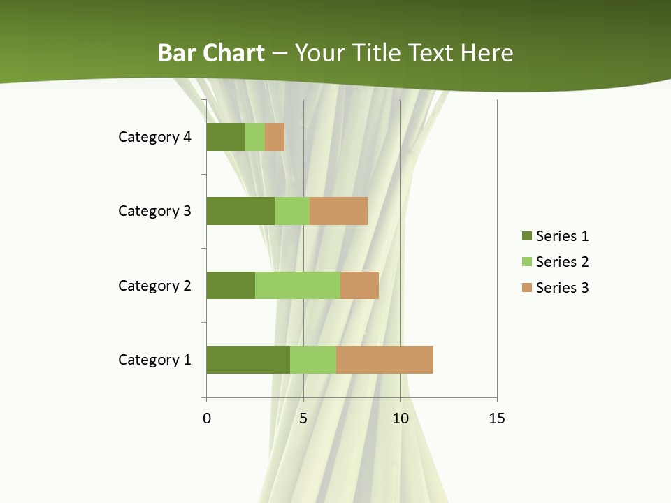 A Bunch Of Green Onions On A White Background PowerPoint Template