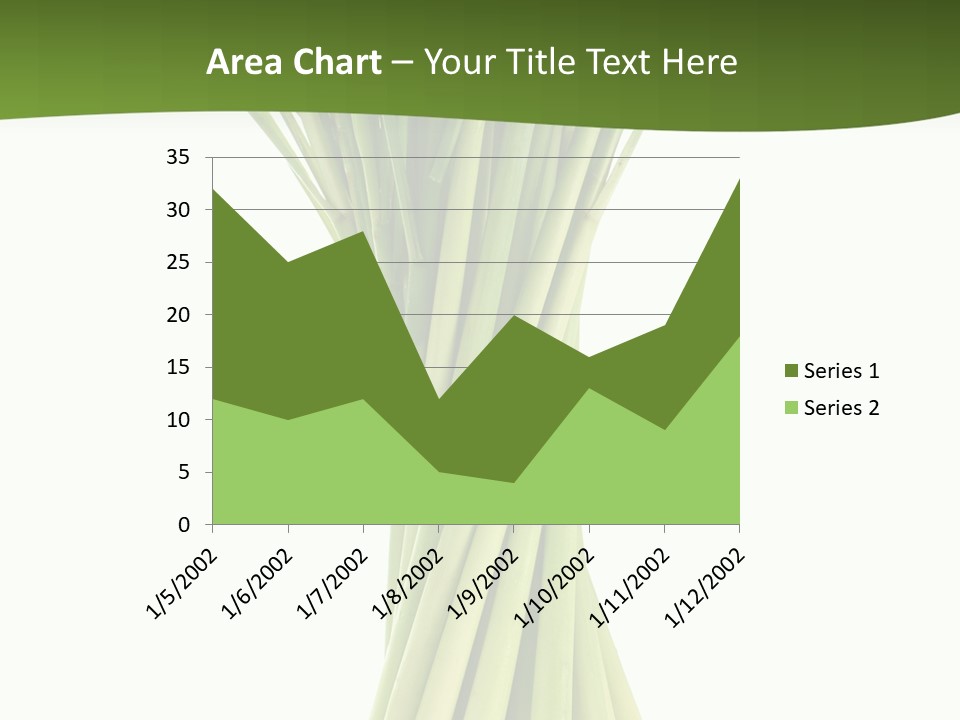 A Bunch Of Green Onions On A White Background PowerPoint Template
