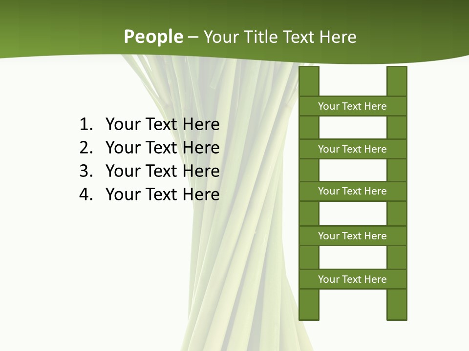 A Bunch Of Green Onions On A White Background PowerPoint Template