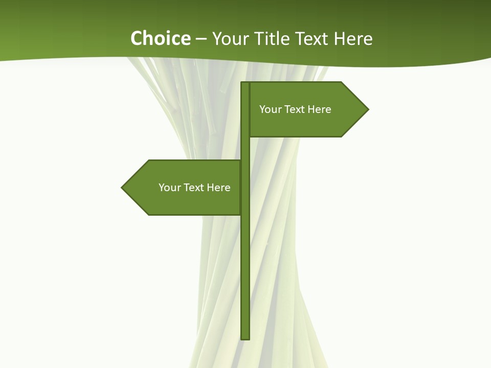 A Bunch Of Green Onions On A White Background PowerPoint Template