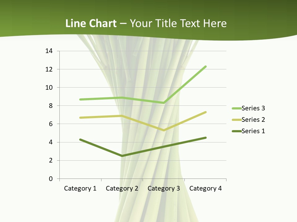 A Bunch Of Green Onions On A White Background PowerPoint Template