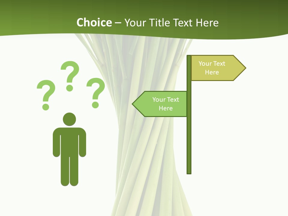 A Bunch Of Green Onions On A White Background PowerPoint Template