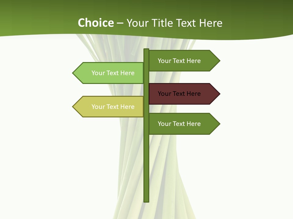 A Bunch Of Green Onions On A White Background PowerPoint Template