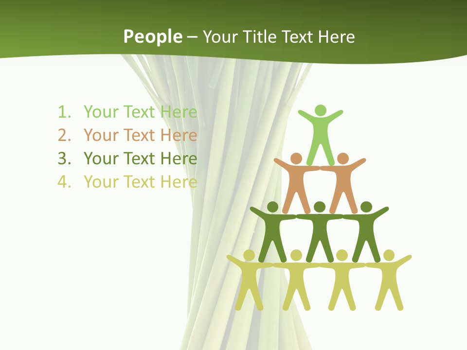 A Bunch Of Green Onions On A White Background PowerPoint Template