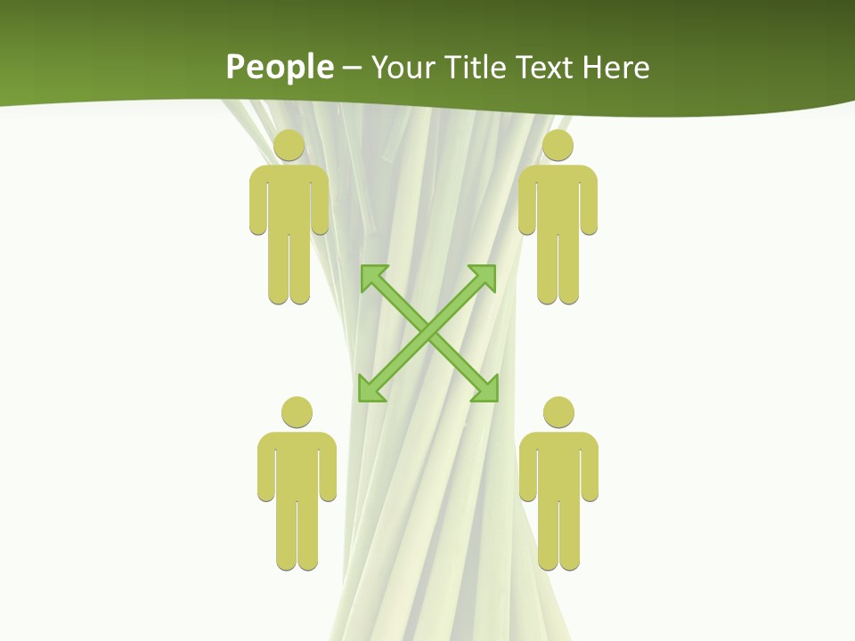 A Bunch Of Green Onions On A White Background PowerPoint Template