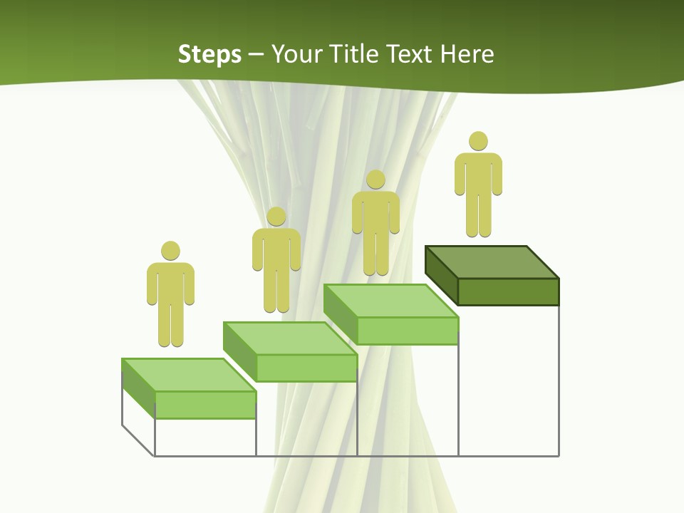 A Bunch Of Green Onions On A White Background PowerPoint Template