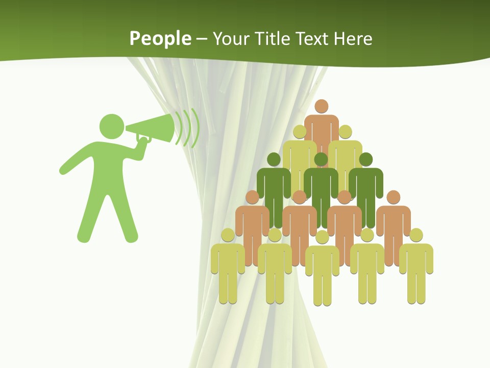 A Bunch Of Green Onions On A White Background PowerPoint Template