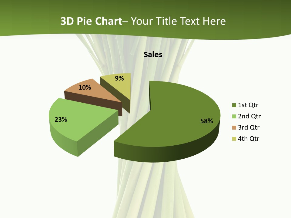 A Bunch Of Green Onions On A White Background PowerPoint Template