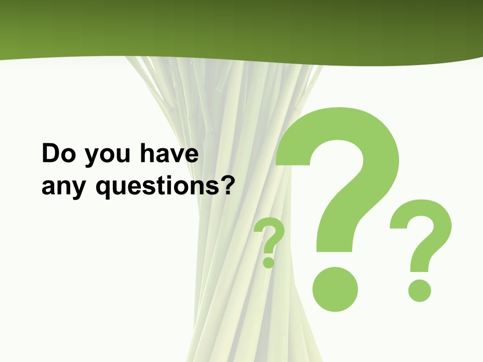 A Bunch Of Green Onions On A White Background PowerPoint Template