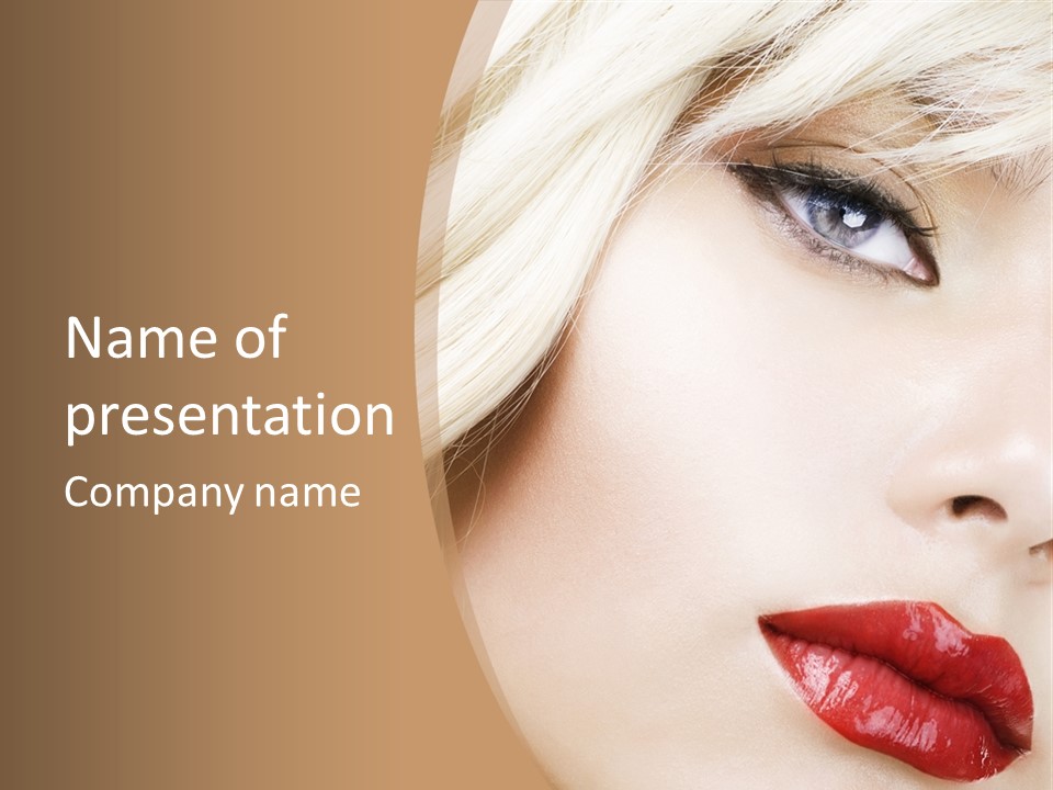 A Woman With A Red Lipstick On Her Lips PowerPoint Template