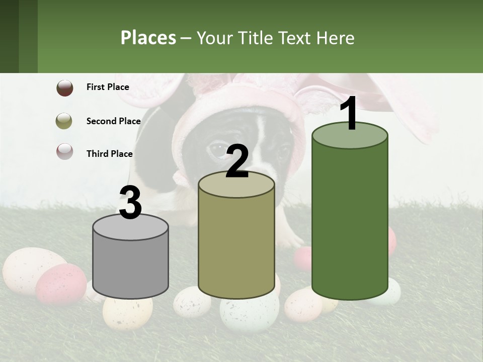 A Small Dog Wearing A Pink Bunny Costume PowerPoint Template