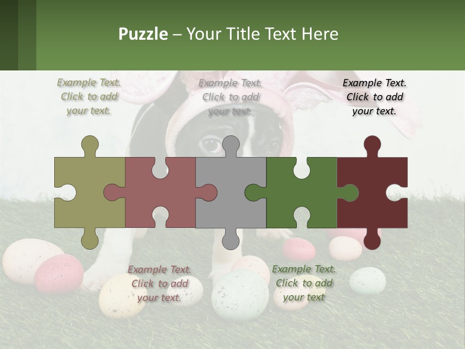 A Small Dog Wearing A Pink Bunny Costume PowerPoint Template