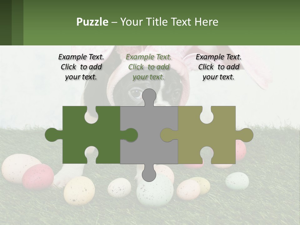 A Small Dog Wearing A Pink Bunny Costume PowerPoint Template