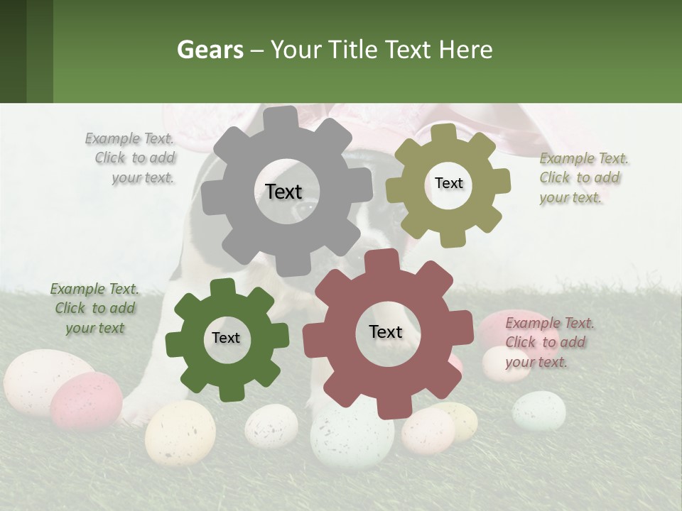 A Small Dog Wearing A Pink Bunny Costume PowerPoint Template