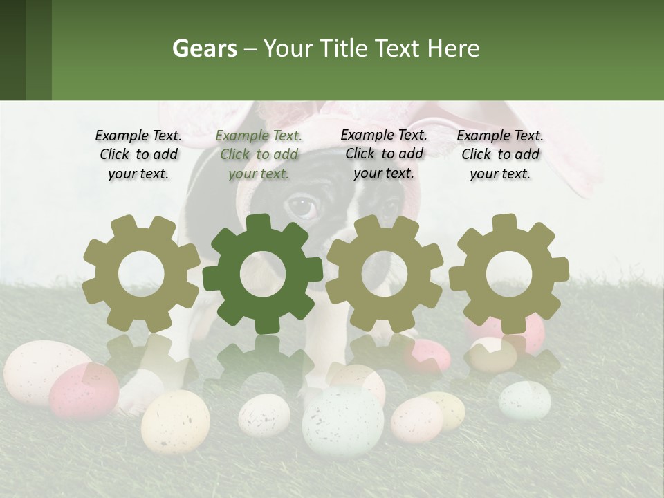 A Small Dog Wearing A Pink Bunny Costume PowerPoint Template