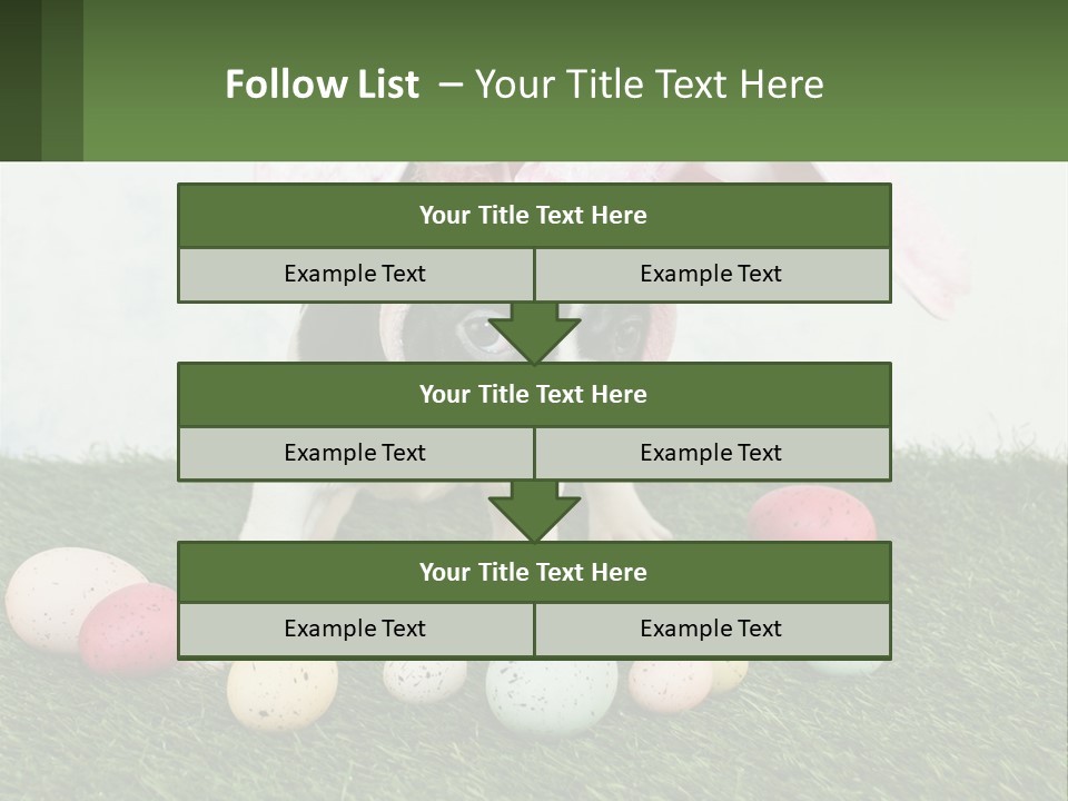 A Small Dog Wearing A Pink Bunny Costume PowerPoint Template