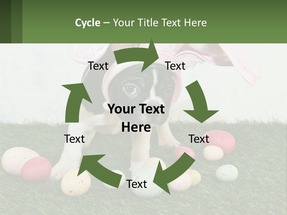 A Small Dog Wearing A Pink Bunny Costume PowerPoint Template