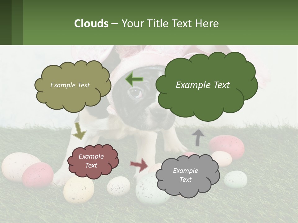 A Small Dog Wearing A Pink Bunny Costume PowerPoint Template