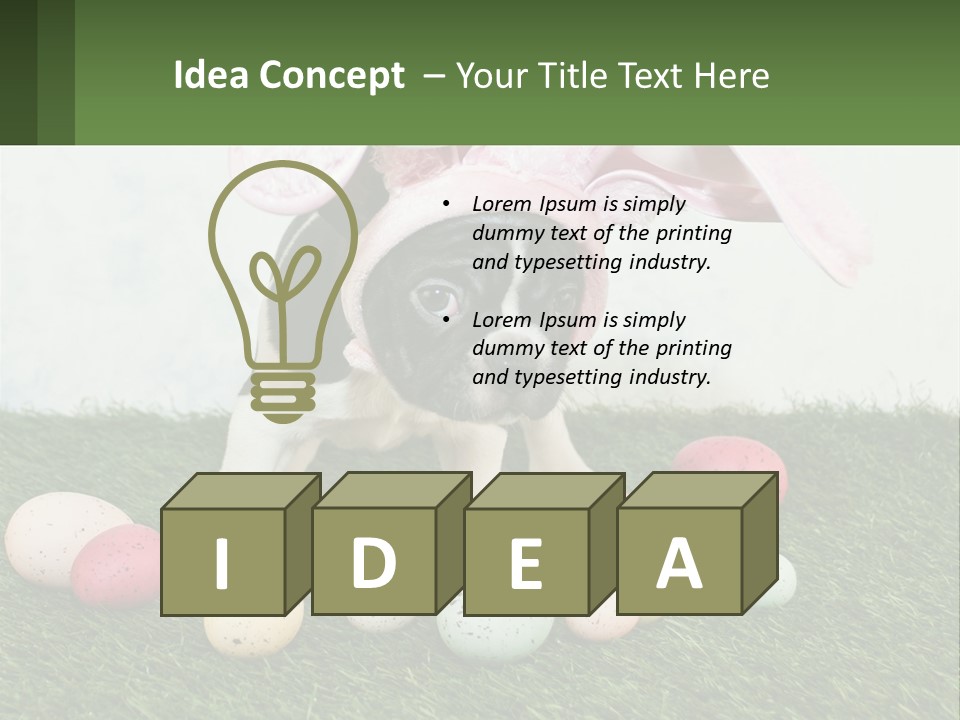 A Small Dog Wearing A Pink Bunny Costume PowerPoint Template