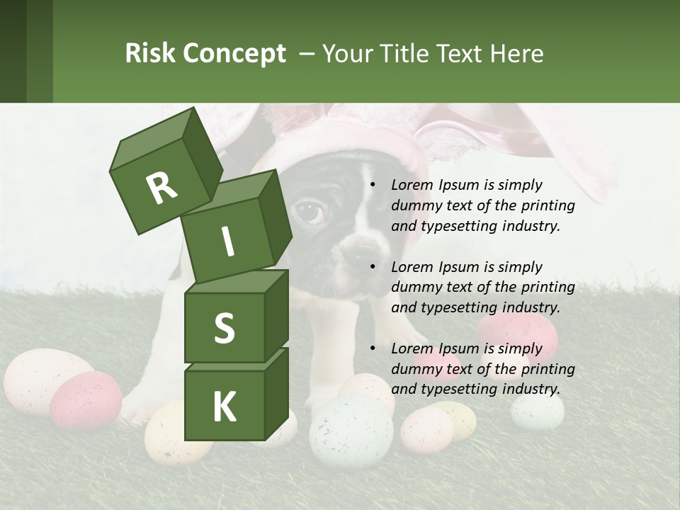 A Small Dog Wearing A Pink Bunny Costume PowerPoint Template