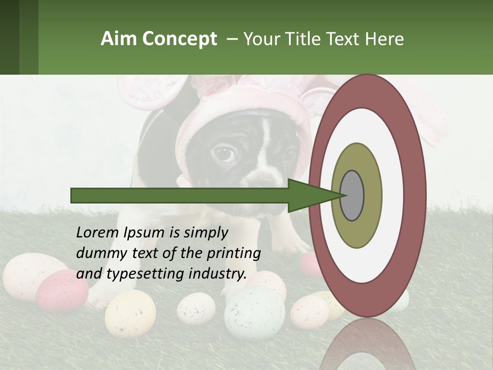 A Small Dog Wearing A Pink Bunny Costume PowerPoint Template