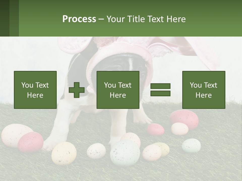 A Small Dog Wearing A Pink Bunny Costume PowerPoint Template