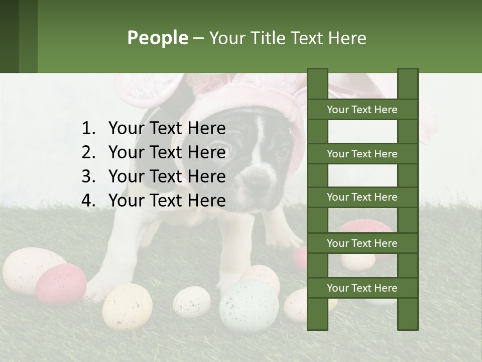 A Small Dog Wearing A Pink Bunny Costume PowerPoint Template