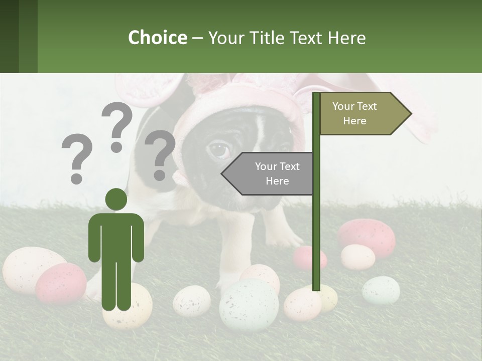 A Small Dog Wearing A Pink Bunny Costume PowerPoint Template