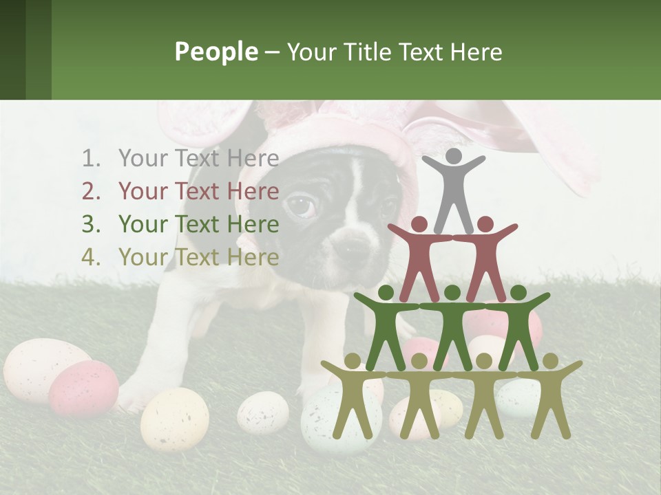 A Small Dog Wearing A Pink Bunny Costume PowerPoint Template