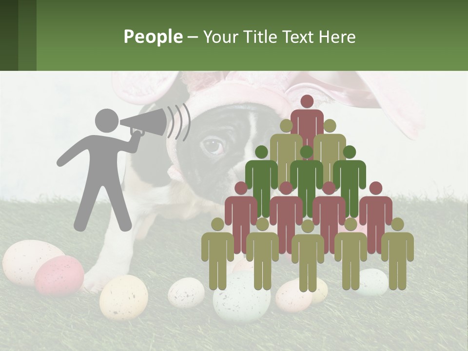 A Small Dog Wearing A Pink Bunny Costume PowerPoint Template