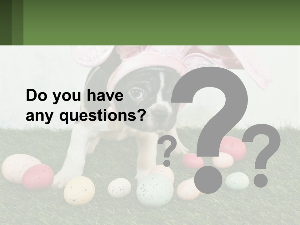 A Small Dog Wearing A Pink Bunny Costume PowerPoint Template