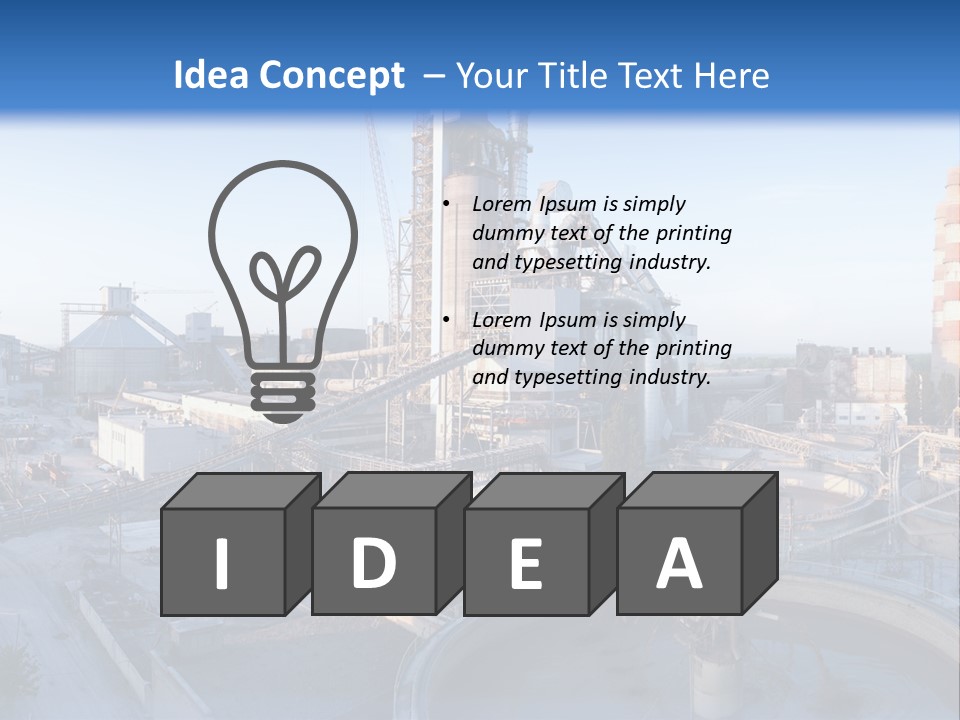 A Power Plant With A Blue Sky In The Background PowerPoint Template