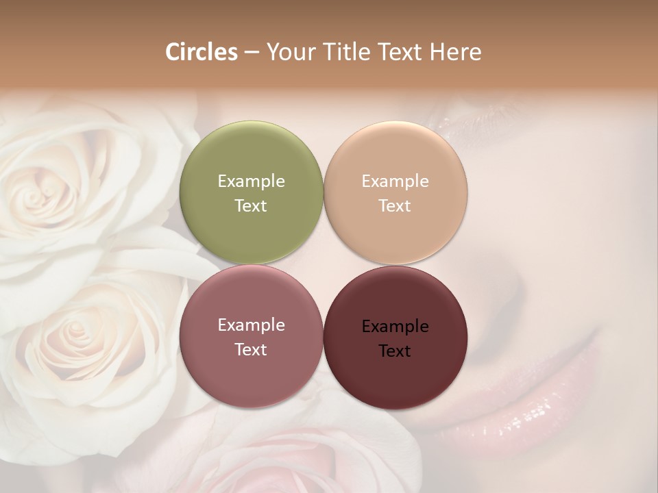 A Beautiful Woman With Blue Eyes Holding A Rose PowerPoint Template