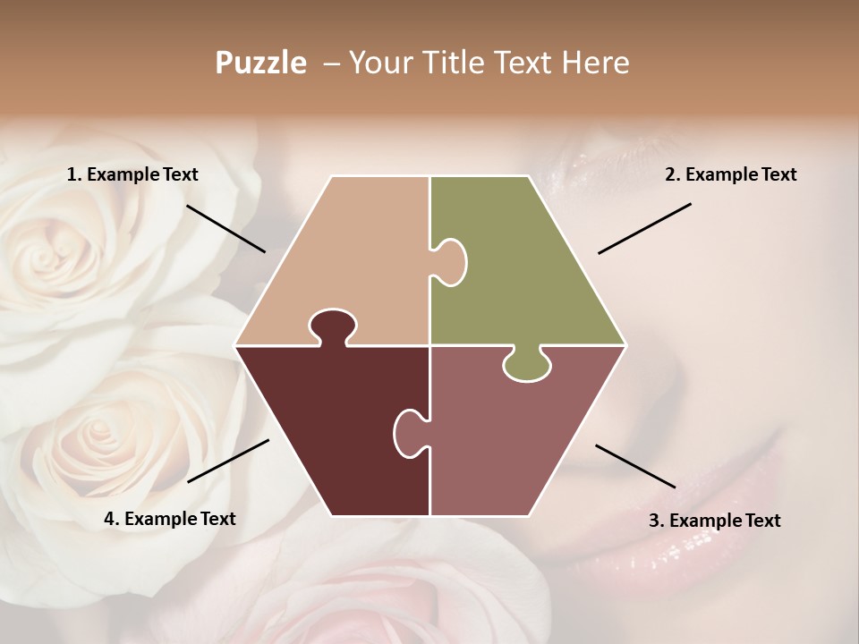 A Beautiful Woman With Blue Eyes Holding A Rose PowerPoint Template