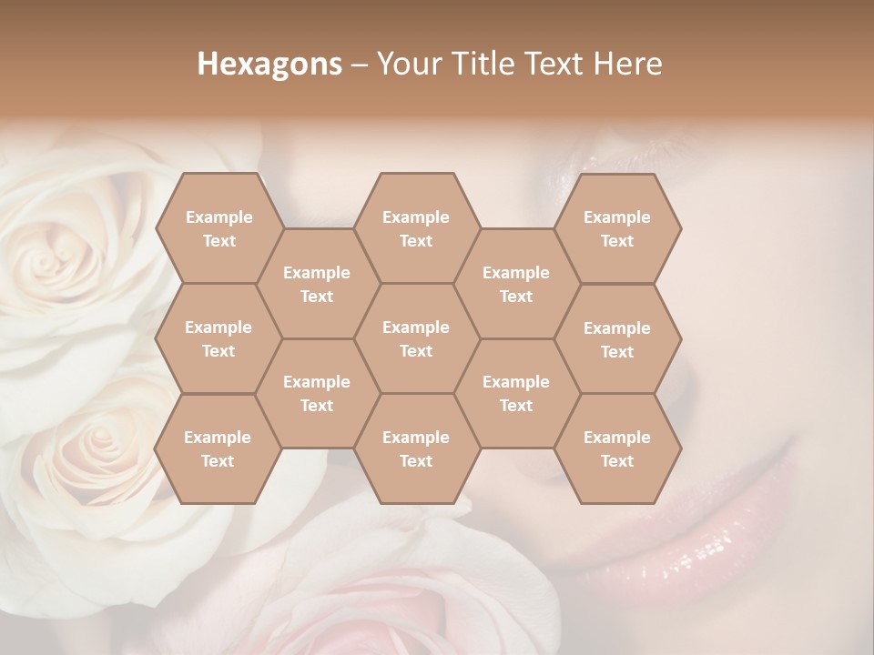 A Beautiful Woman With Blue Eyes Holding A Rose PowerPoint Template