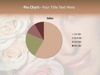 A Beautiful Woman With Blue Eyes Holding A Rose PowerPoint Template