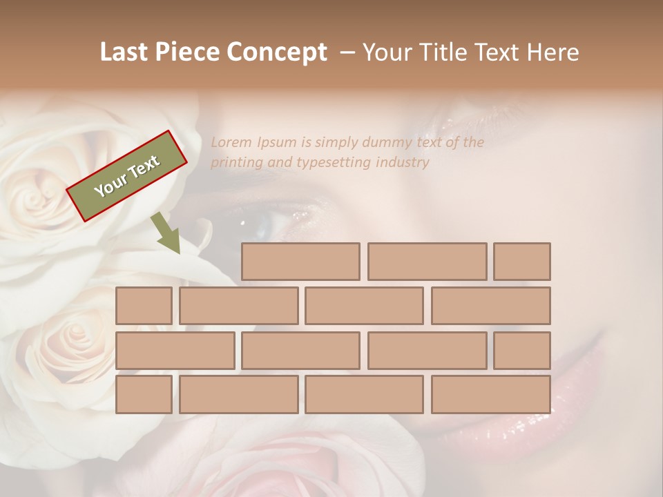 A Beautiful Woman With Blue Eyes Holding A Rose PowerPoint Template