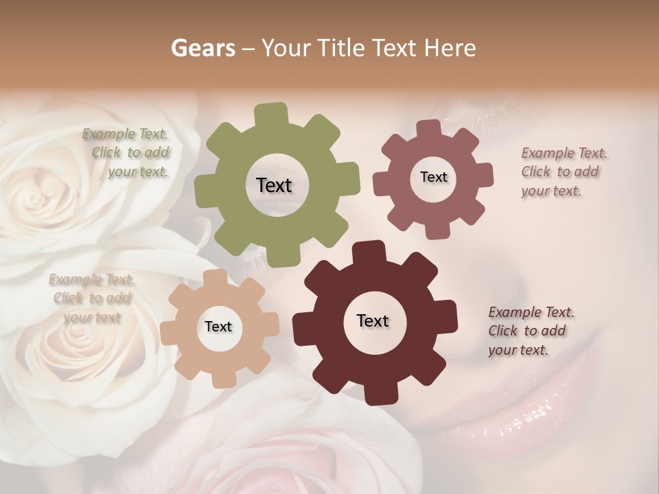 A Beautiful Woman With Blue Eyes Holding A Rose PowerPoint Template