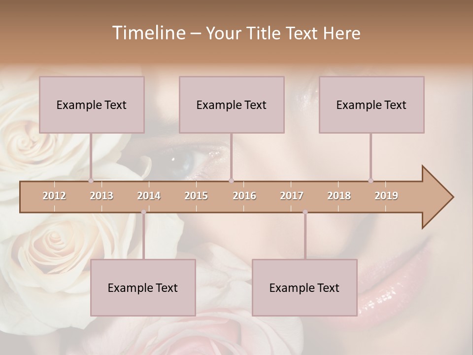 A Beautiful Woman With Blue Eyes Holding A Rose PowerPoint Template