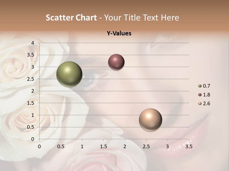 A Beautiful Woman With Blue Eyes Holding A Rose PowerPoint Template