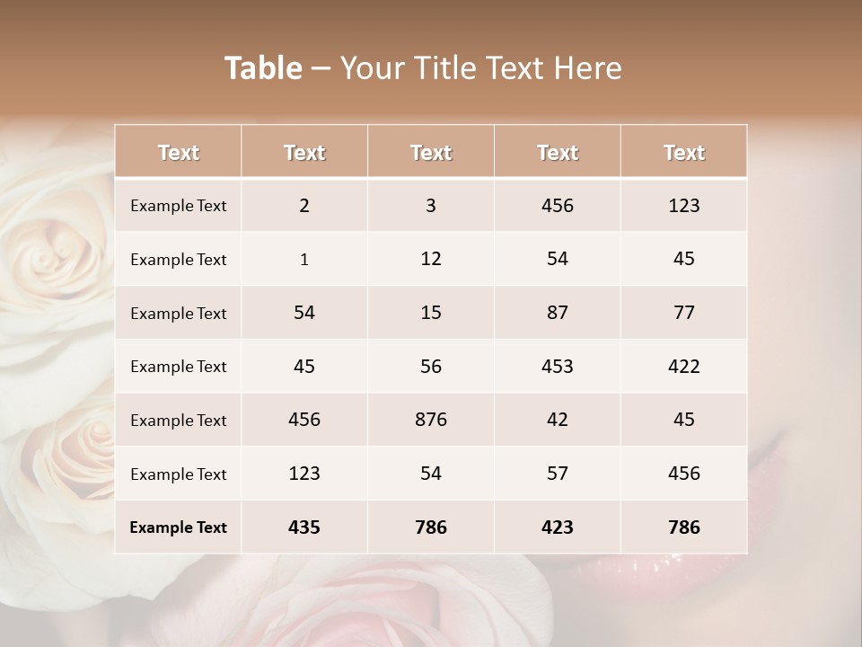 A Beautiful Woman With Blue Eyes Holding A Rose PowerPoint Template