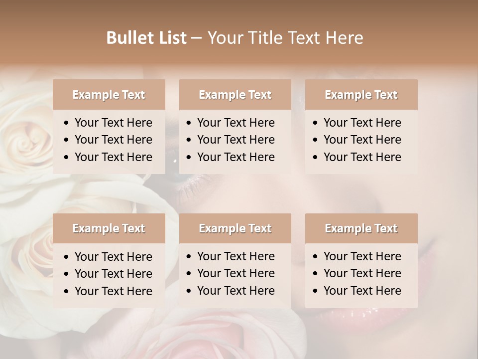 A Beautiful Woman With Blue Eyes Holding A Rose PowerPoint Template