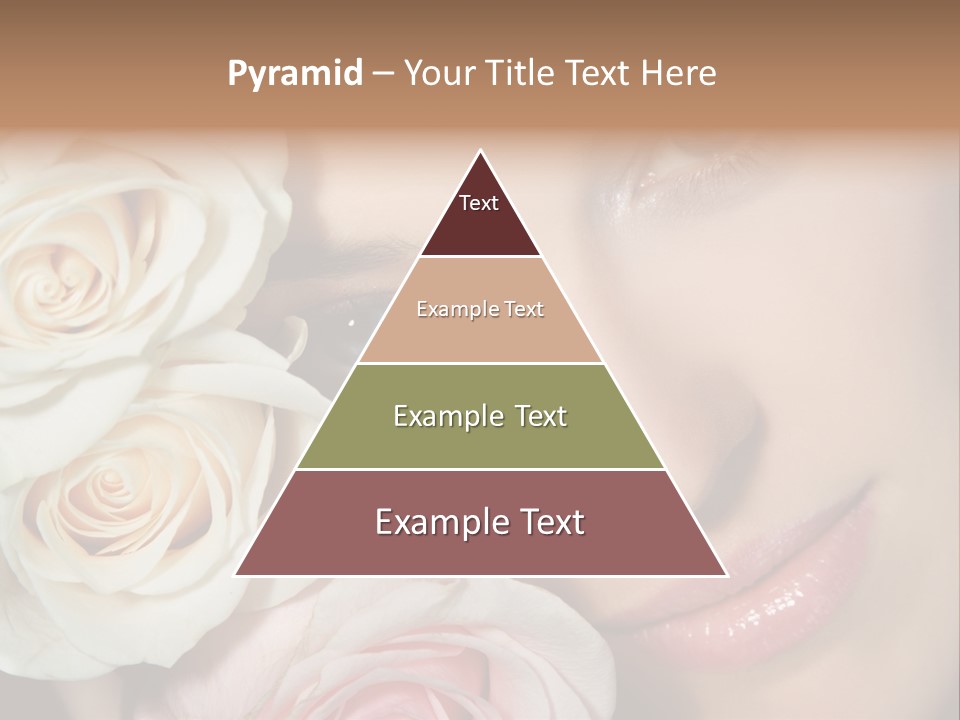 A Beautiful Woman With Blue Eyes Holding A Rose PowerPoint Template