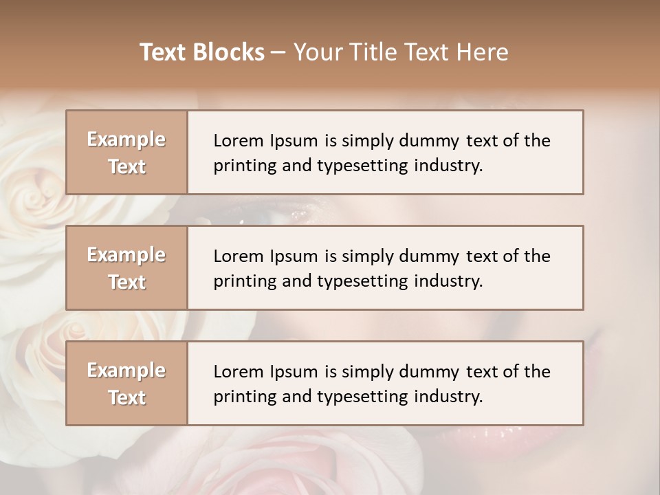 A Beautiful Woman With Blue Eyes Holding A Rose PowerPoint Template