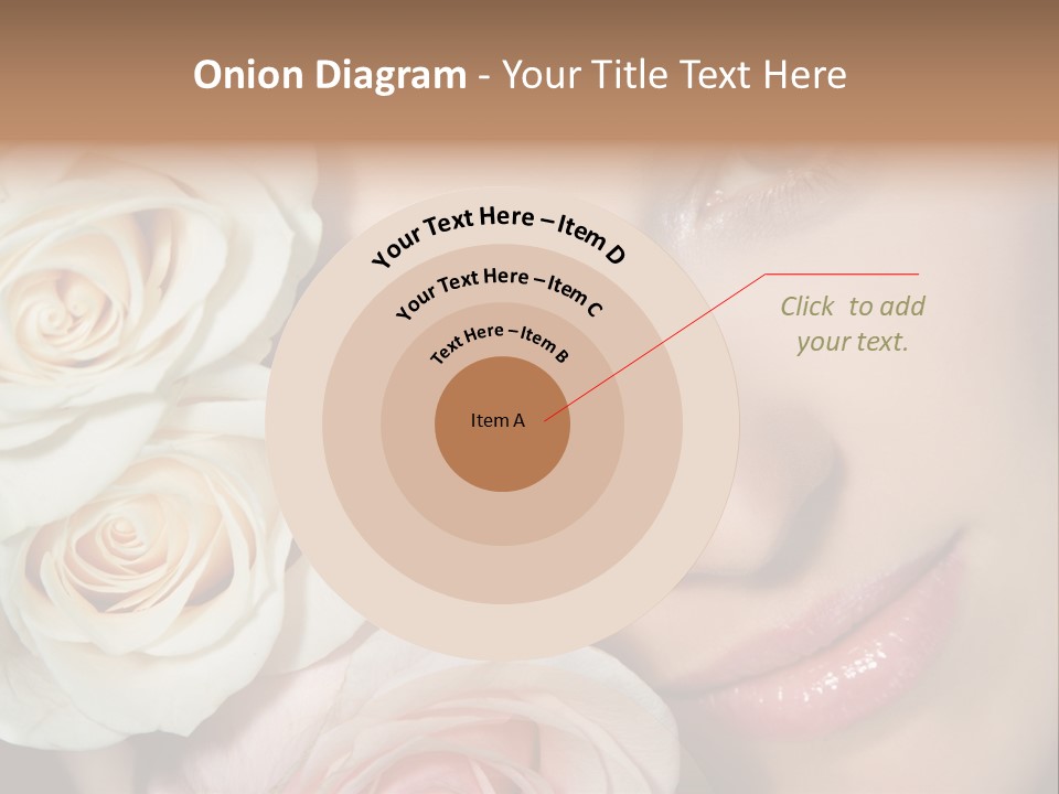 A Beautiful Woman With Blue Eyes Holding A Rose PowerPoint Template